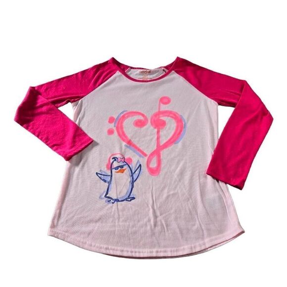 Cat & Jack music penguin Girl shirt L10/12 - Picture 1 of 3